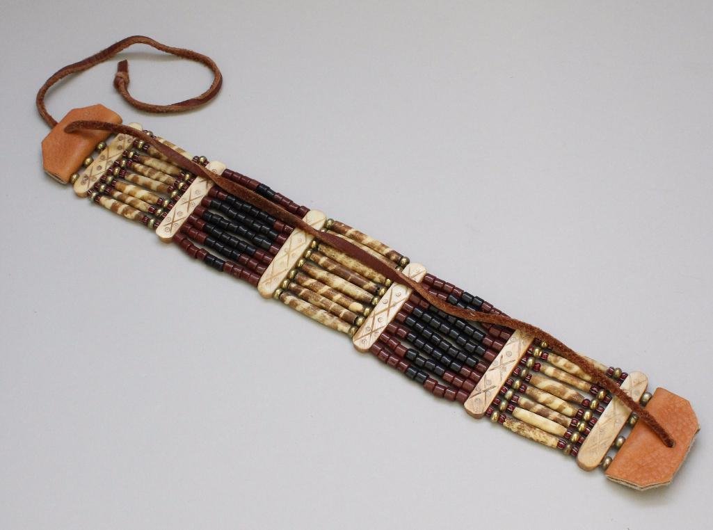 Native American Choker Necklace: Eight strand choker necklace. 23" long.