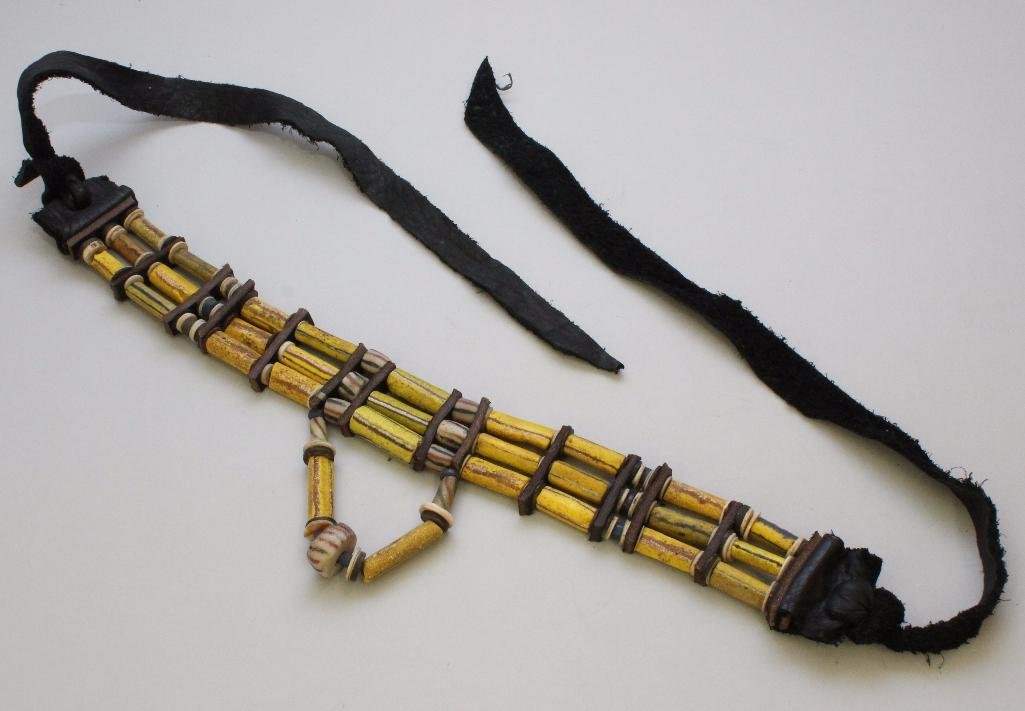 Native American Choker Necklace: Three strand choker necklace. 40" long.