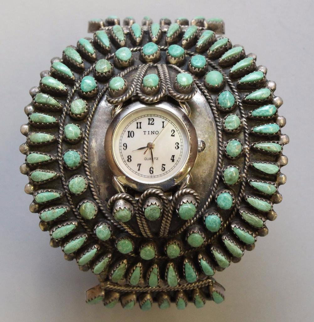 Native American Zuni Cuff Bracelet Watch by TINO (1 of 3)