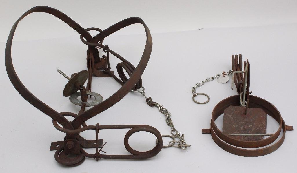 Lot of 2 Traps: Benz, (Canadian Trap) Hanson Pan (Canadian Trap)