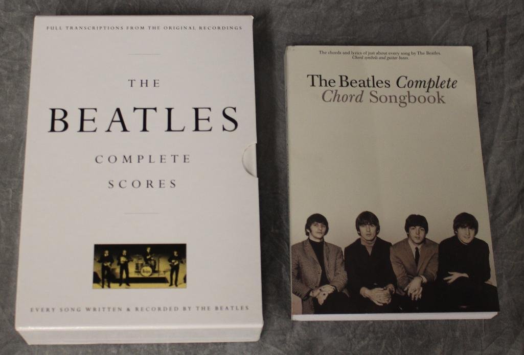 The Beatles Complete Scores and The Beatles Complete: Two books. The Beatles Complete Scores.Hardcover with box. Pub. Hal Leonard. 1993. The Beatles Complete Chord Songbook. Softcover. Pub. Hal Leonard. 1999