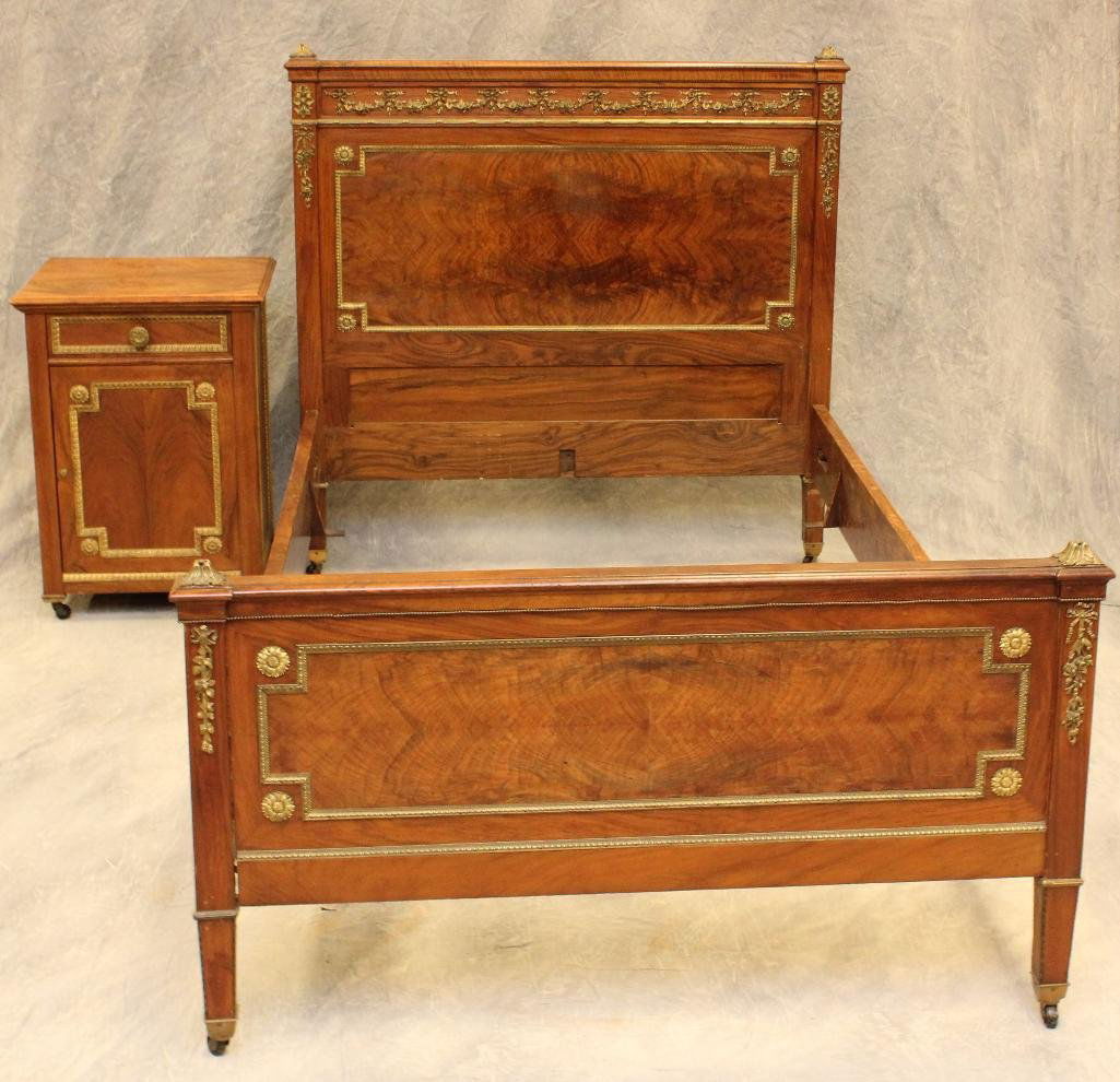 Louis XVI Style Bed and Night Stand (1 of 7)
