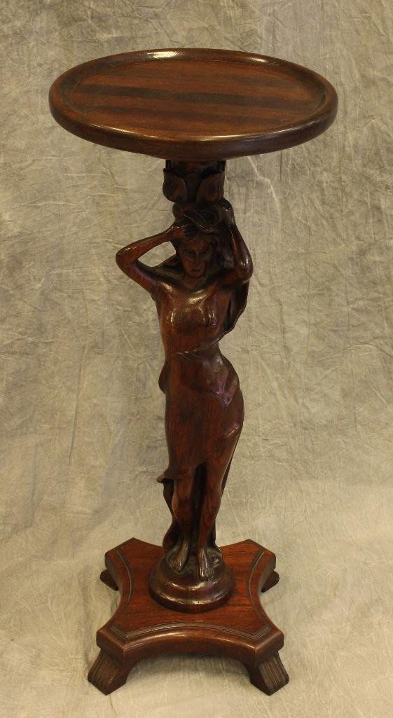 Art Nouveau Style Figural Carved Stand (1 of 3)