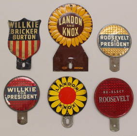 Grouping of Political License Plate Toppers. (1 of 5)