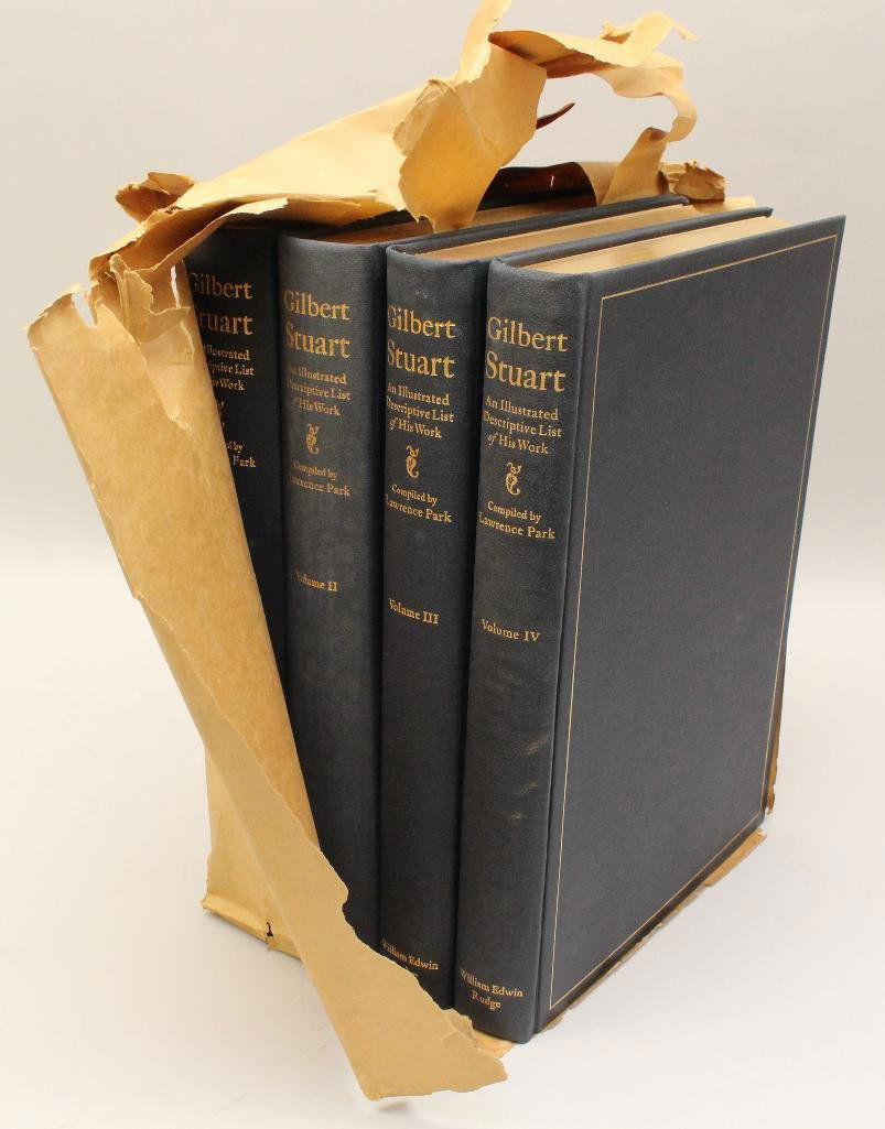 Gilbert Stuart - List of Works 4 vol. 1926.: Four volume set of books titled "Gilbert Stuart An Illustrated Descriptive List of His Works". Compiled by Lawrence Park. With an Account of his life by John Hill Morgan and an Appreciation