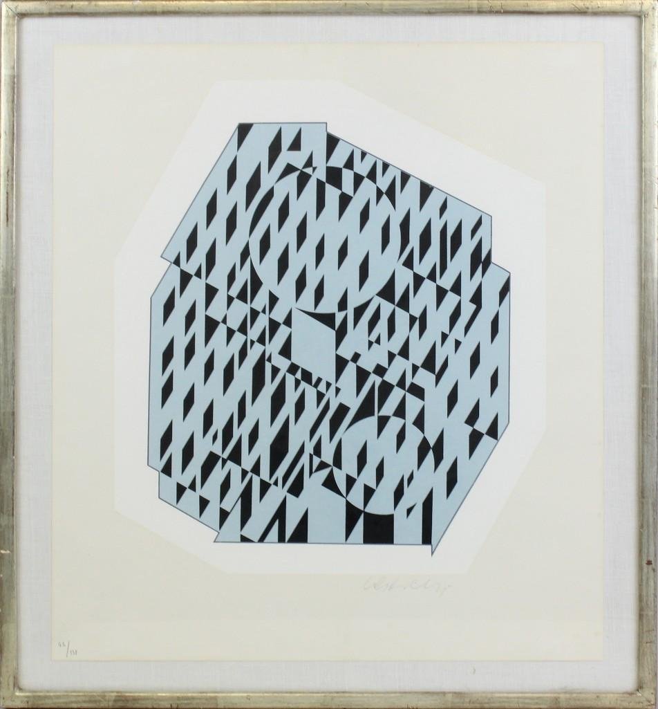 Victor Vasarely (1906-1997, France, Hungary) Abstract: Limited edition 42/138. Signed "Vasarely" in lower right. 18"h x 15.5"w
