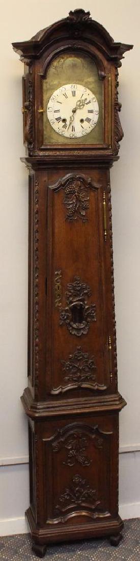 French Ornate Carved Oak Tall Case Clock (1 of 10)