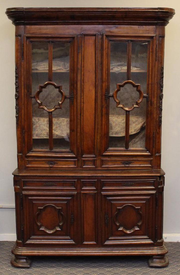 Walnut Step Back Wall Cupboard (1 of 9)