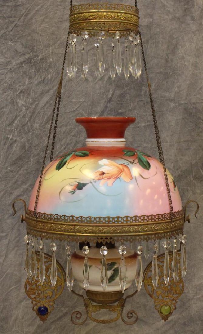 Ornate Victorian Hanging Oil Lamp (1 of 5)