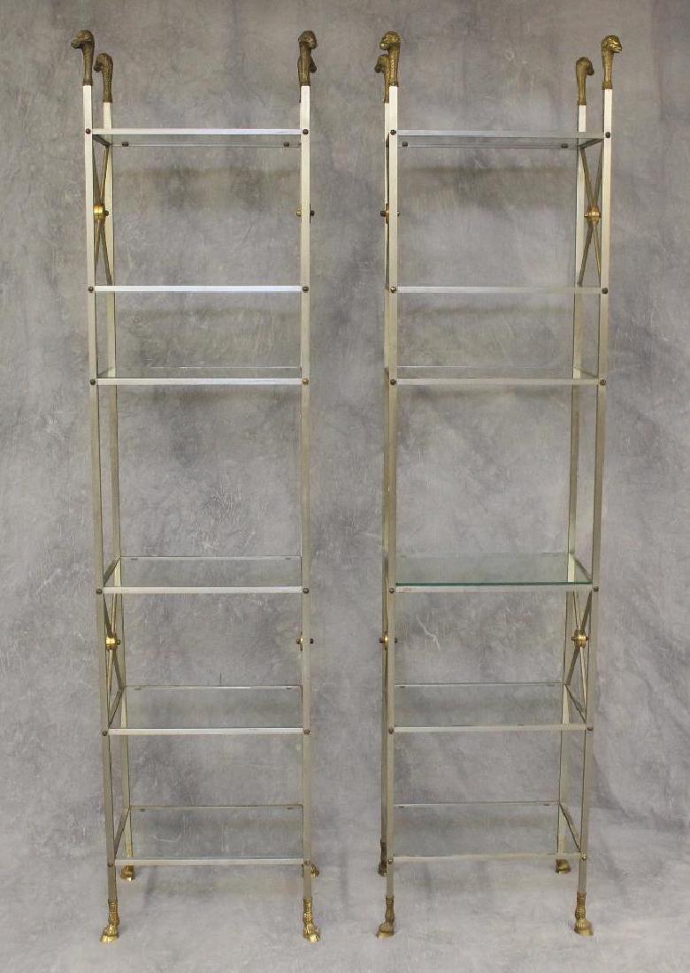 (2) Pair of Gilt Metal Etageres (1 of 4)