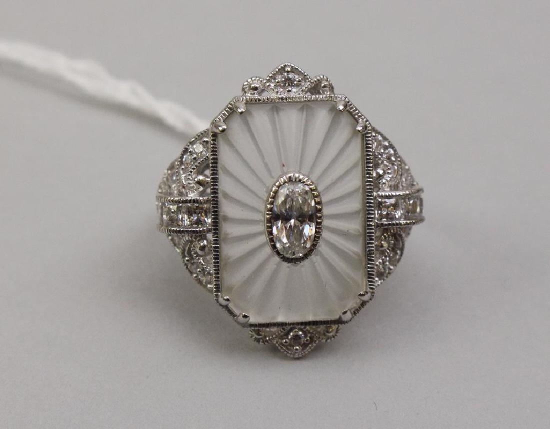 STERLING RING. CAMPHOR GLASS TYPE, CZ (1 of 1)