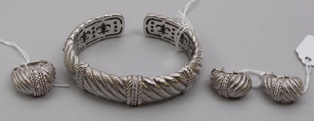 STERLING BRACELET, EARRINGS, RING. JUDITH RIPKA. CZ (1 of 1)