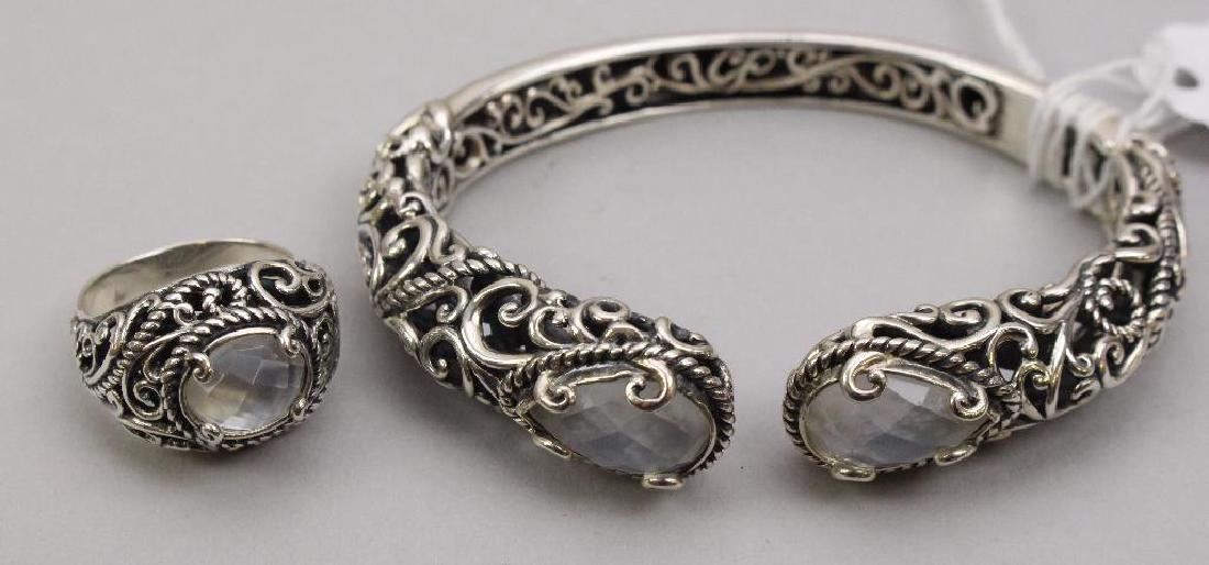 STERLING. BRACELET AND RING. MOTHER OF PEARL (1 of 1)