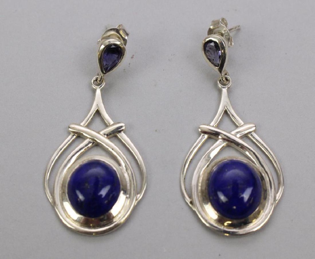 STERLING EARRINGS. PTI. INDIA. LAPIS AND IOLITE (1 of 1)