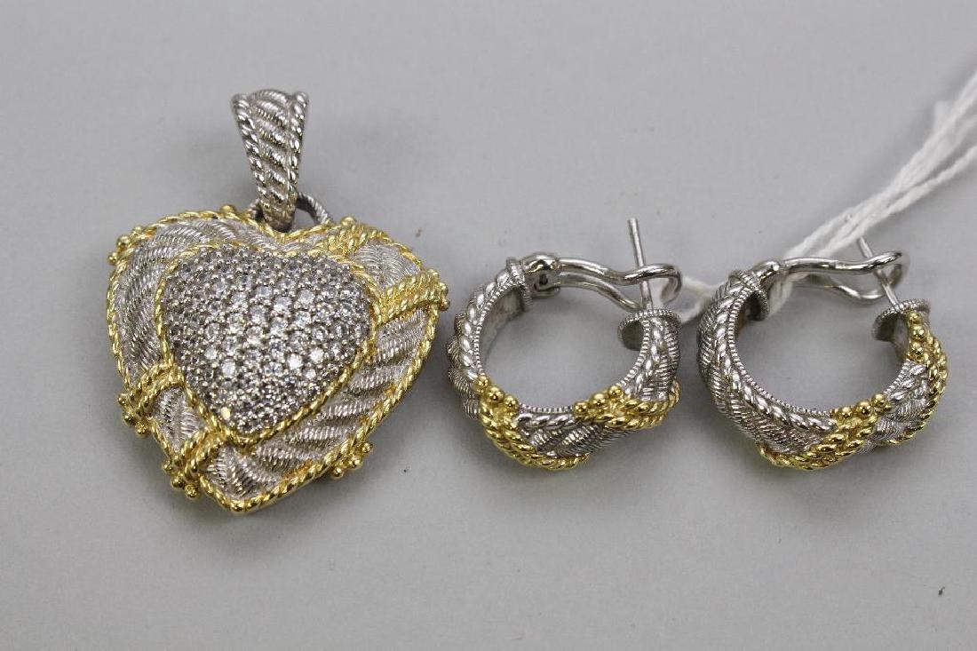 STERLING PENDANT, EARRINGS. JUDITH RIPKA. CZ (1 of 1)
