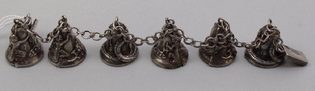STERLING BRACELET. SIAM. BELL CHARMS (1 of 1)