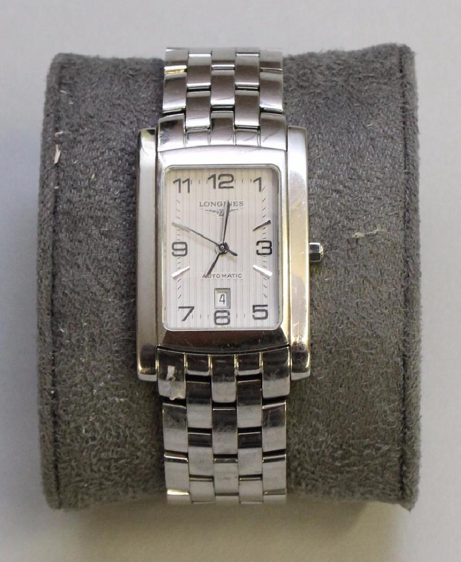 WRIST WATCH. LONGINES: AUTOMATIC. STAINLESS STEEL. 40MM LUG END TO LUG END X 26.5MM. DATE REGISTER AT 6.