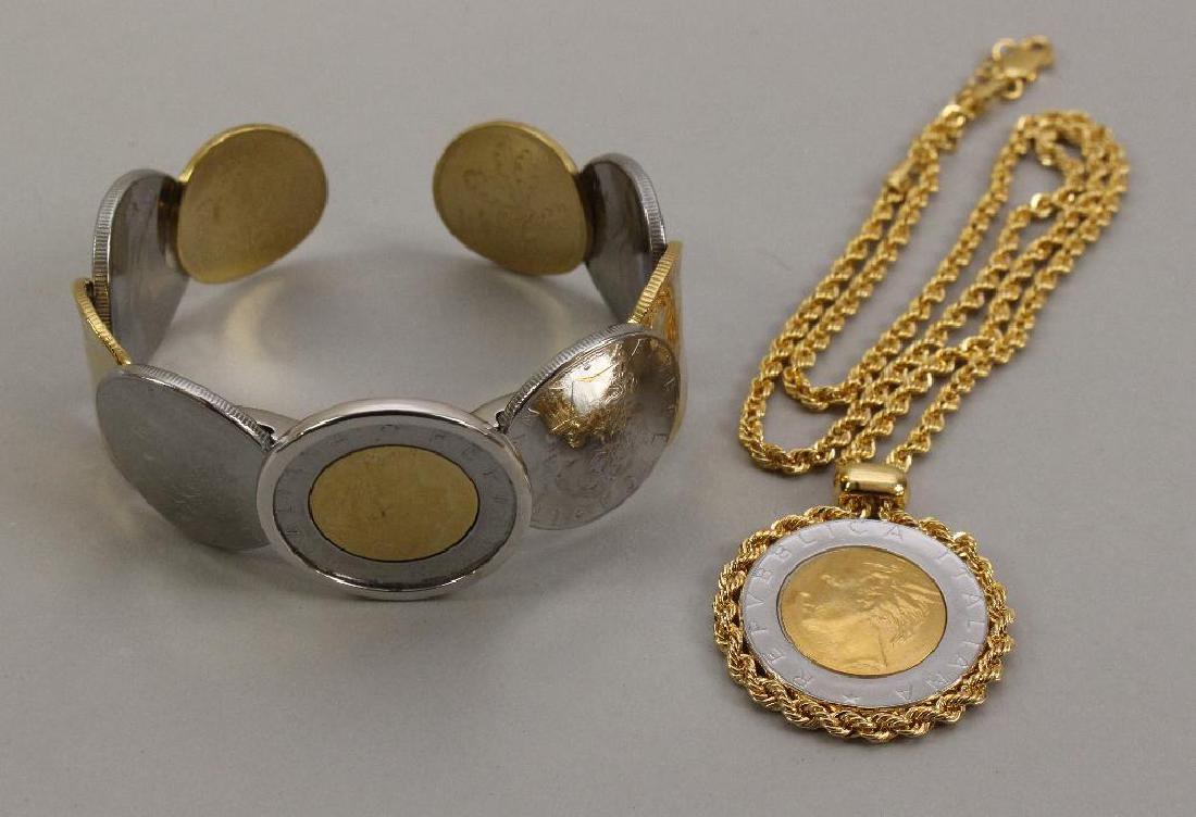 COIN NECKLACE AND BRACELET. BELLEZZA. LIRE. REPVBBLICA (1 of 1)