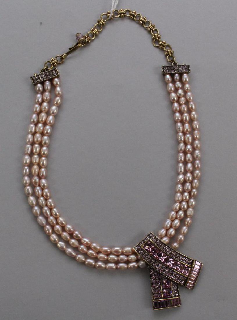 NECKLACE. HEIDI DAUS. KEEP SPARKLING PINK PEARL CRYSTAL (1 of 1)