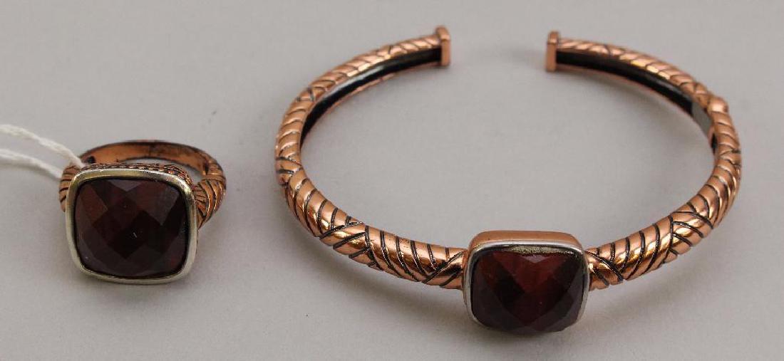 BRACELET, RING. HILARY JOY. STERLING WITH RED TIGER EYE (1 of 1)