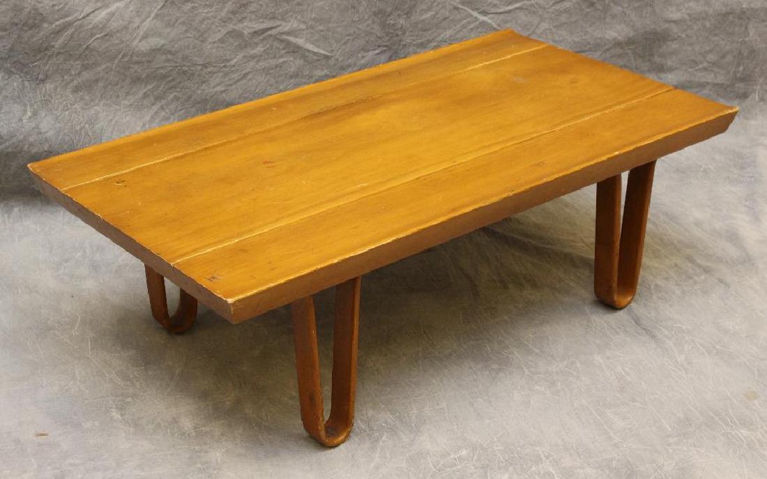 Edward Wormley for Dunbar Coffee Table: Three panel rectangular top with bentwood legs, 11.5"h x 36"w x 19"d.