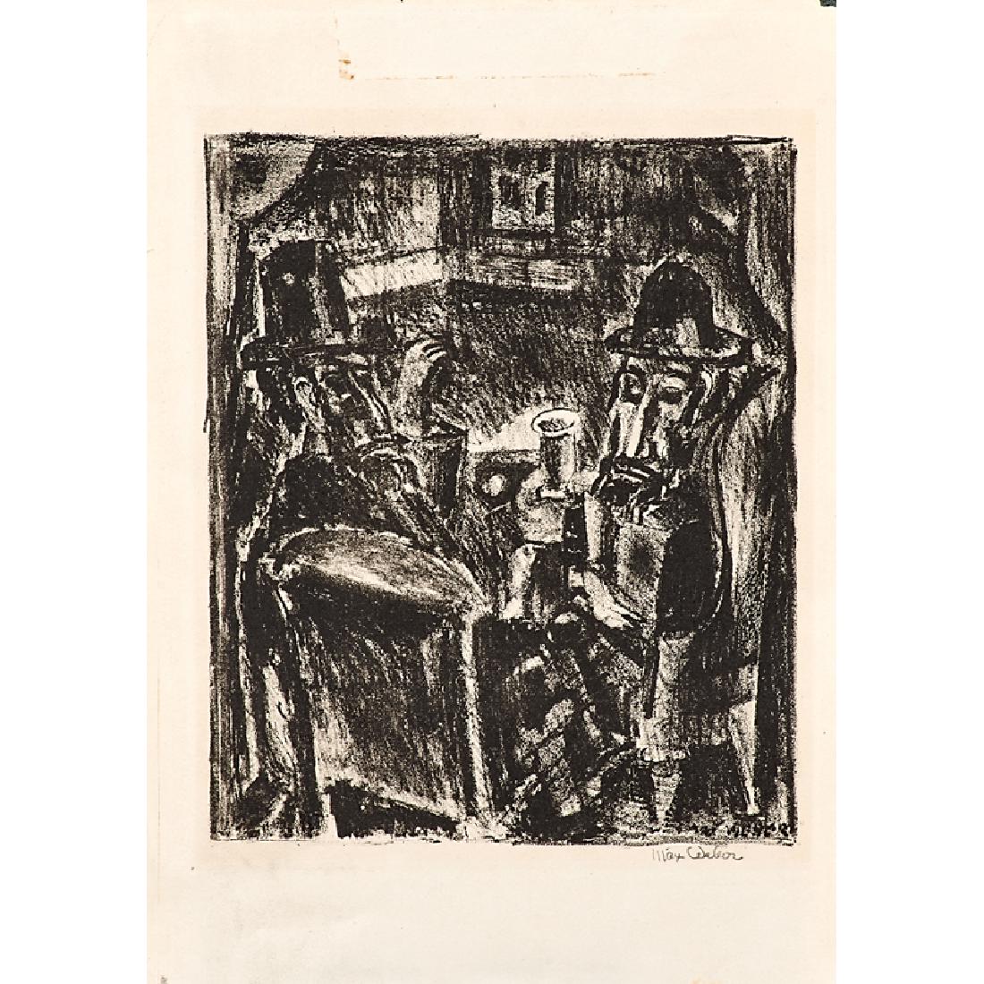 MAX WEBER (American, 1881-1961): Two works: "Sabbath," 1928-1930, lithograph and "Invocation," 1919-1920, woodcut (both unframed) One signed "Sabbath": 10 3/4" x 7 3/4"