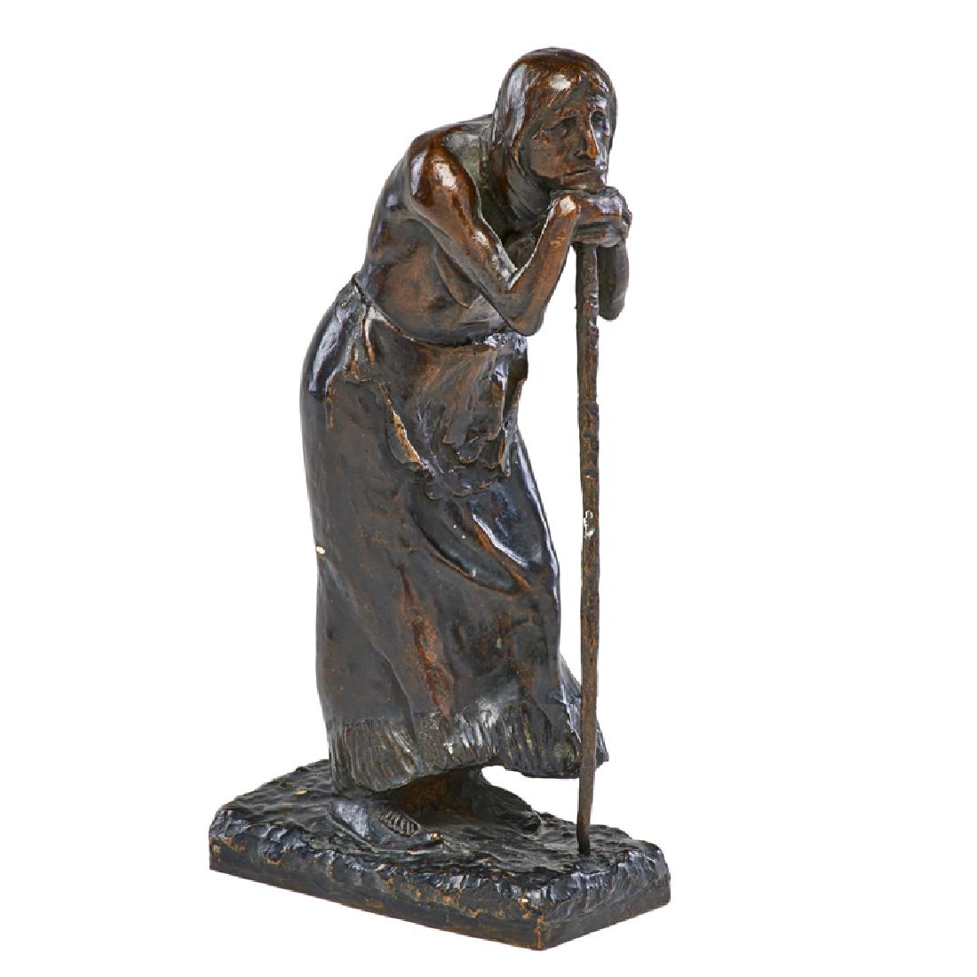 EDWIN WILLARD DEMING (American, 1860-1942): Old Squaw" bronze Signed "Copyright 1906 by EW Deming" and foundry mark 11 1/2