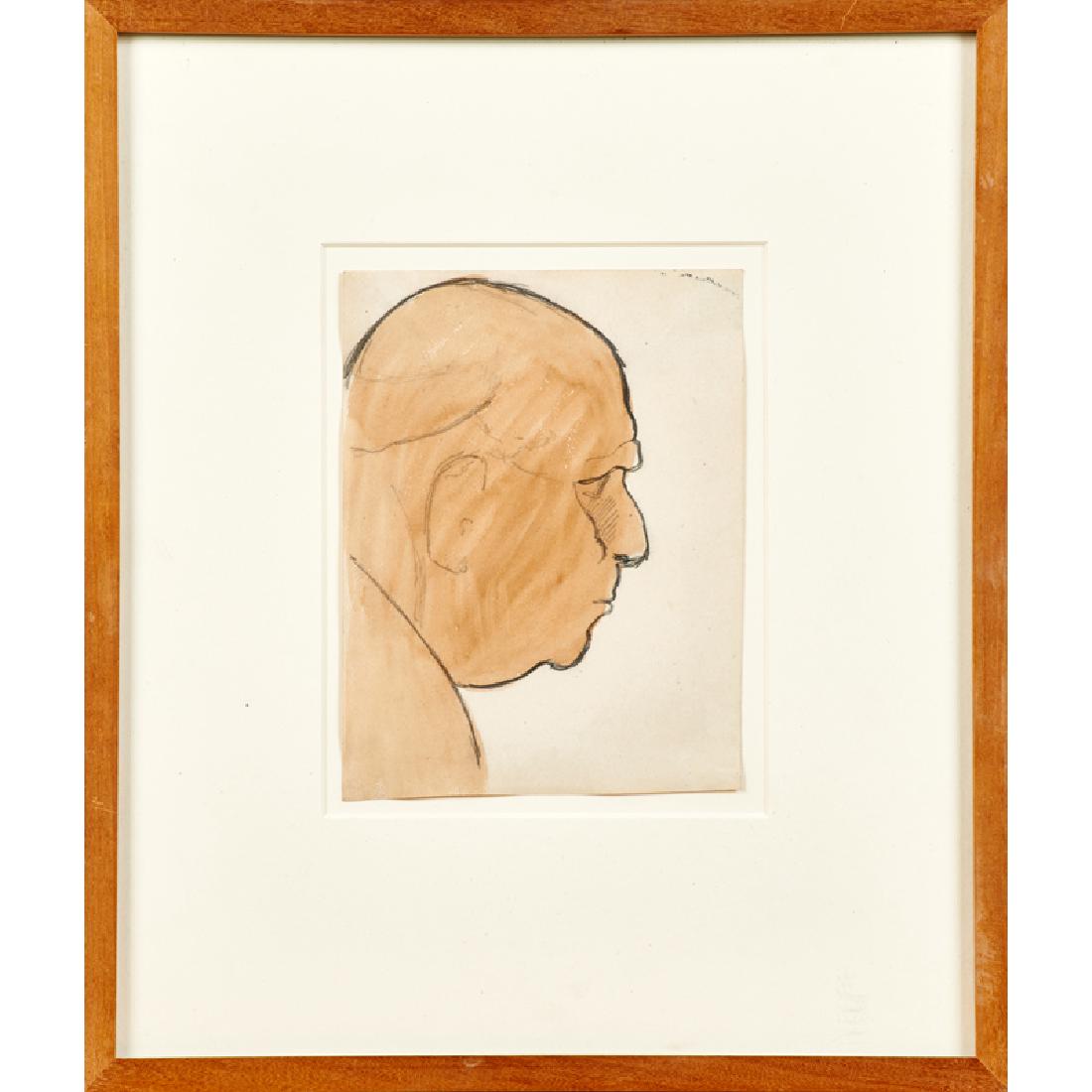 JOSEPH STELLA (American, 1877-1946): Watercolor and pencil on paper; "Self Portrait" (framed); Unmarked; 7" x 5 1/2" (sheet)