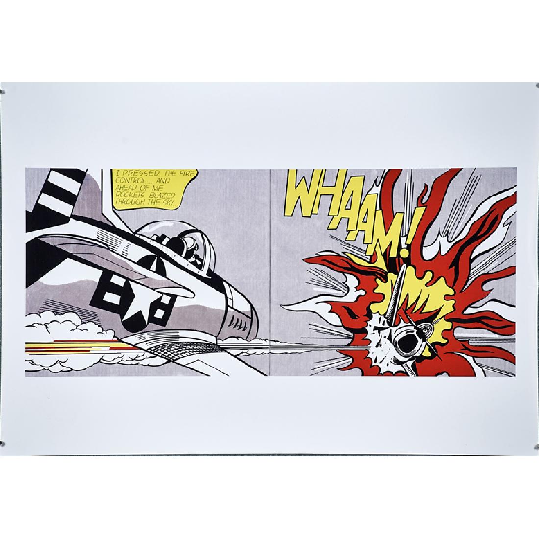 AFTER ROY LICHTENSTEIN (American, 1923-1997): Offset lithograph in colors; "Whaam!" (unframed); Unmarked; 19" x 27 1/2"