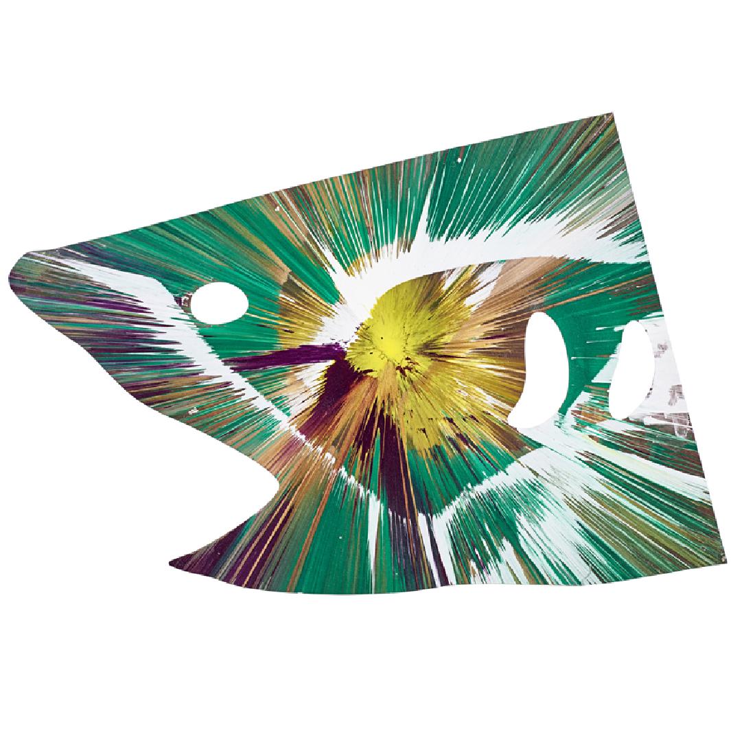 DAMIEN HIRST (British, b. 1965): Acrylic on paper; Shark Spin Painting (Created at Damien Hirst Spin Workshop), 2009 (unframed); Bears Hirst blindstamp and stamped with signature and inscription “This painting was made by / to cele