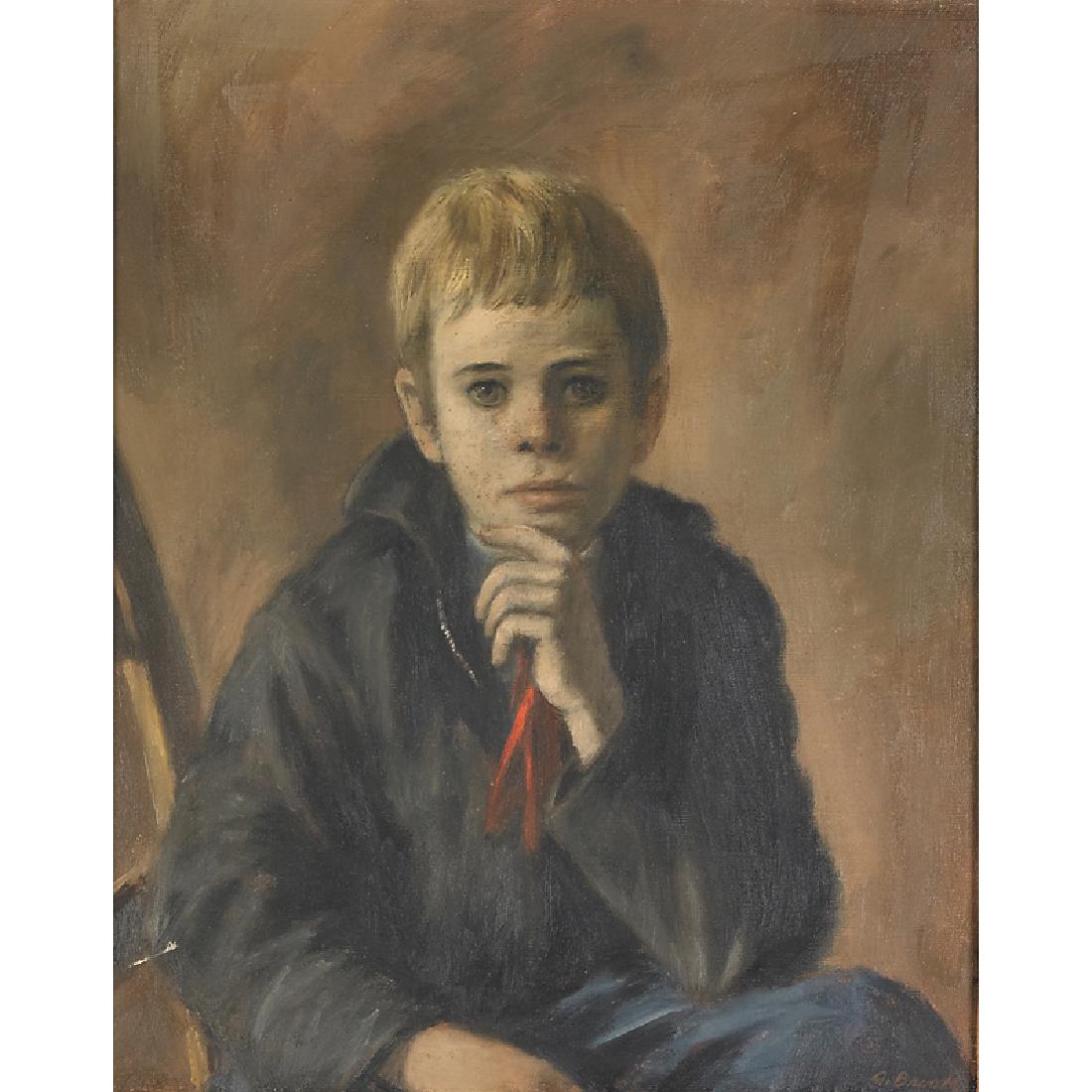Alexander Brook (American, 1898-1980): Untitled (Young Boy), ca. 1926; Oil on canvas (framed); Signed; 20" x 16"; Provenance: Mrs. Kraft, Centerville, Maryland; Private Collection, New York