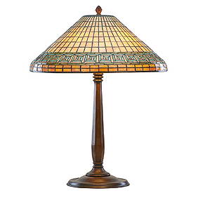 TIFFANY STUDIOS Table lamp, Greek Key shade (1 of 1)