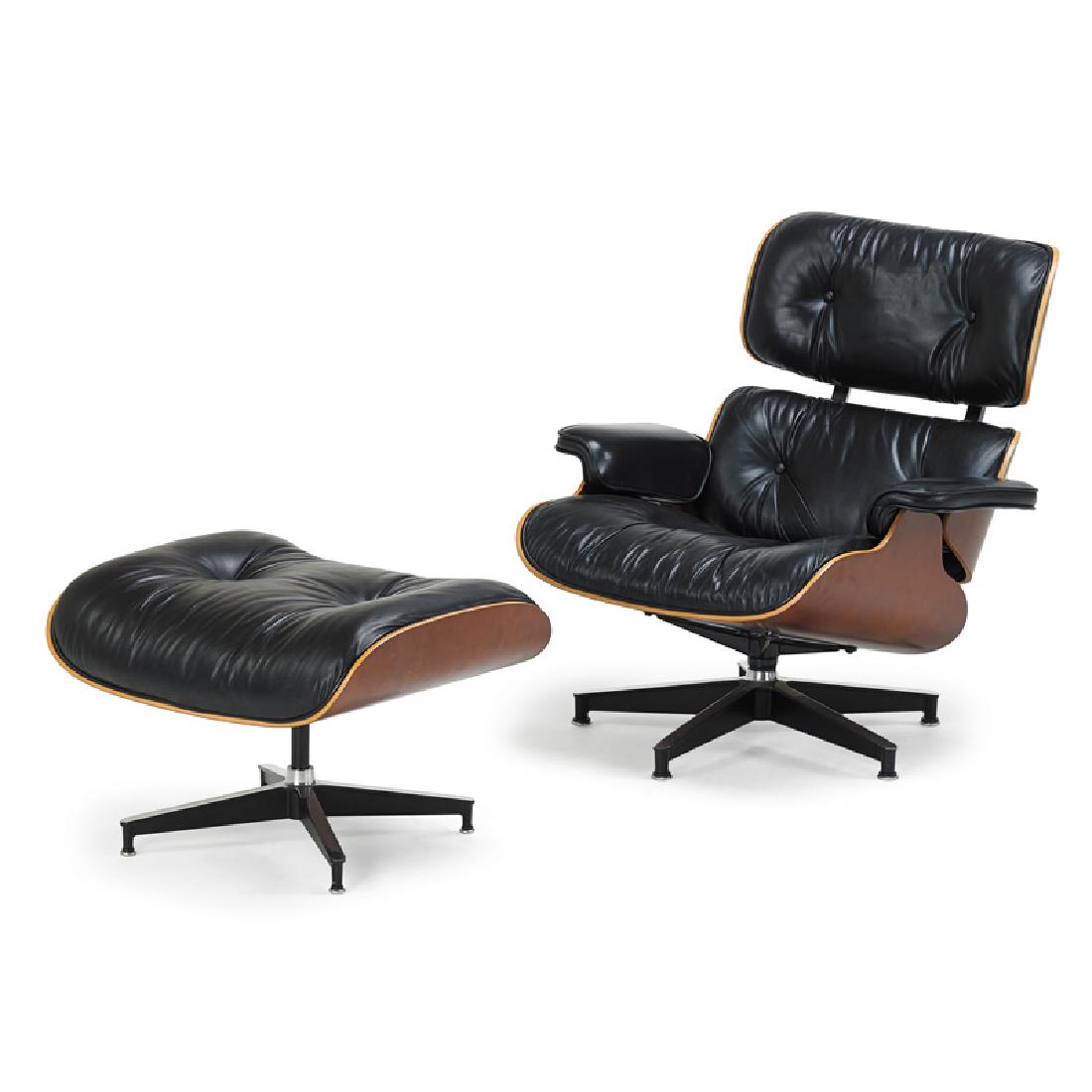 CHARLES AND RAY EAMES Lounge chair and ottoman (1 of 2)
