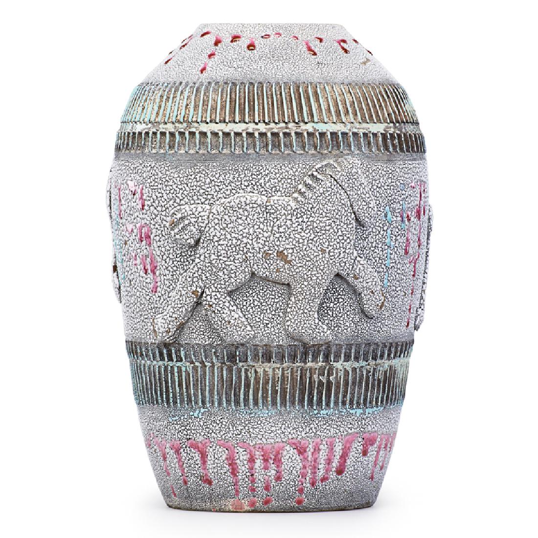 JEAN BESNARD Fine large vase with horses: JEAN BESNARD (1889 - 1958) Fine large vase with horses, France, 1930s Glazed, enameled, and incised earthenware Incised Jean Besnard FRANCE 13-1974149 15 1/2" x 10 1/2" Provenance: Primavera Gallery,