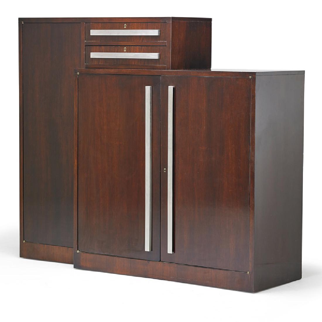 ROBERT MALLET STEVENS Cabinet: ROBERT MALLET STEVENS (1886 - 19 Cabinet, France, 1920s Rosewood, nickeled brass Unmarked 56" x 67" x 19 1/2" Provenance: Moderne Gallery, Philadelphia, PA
