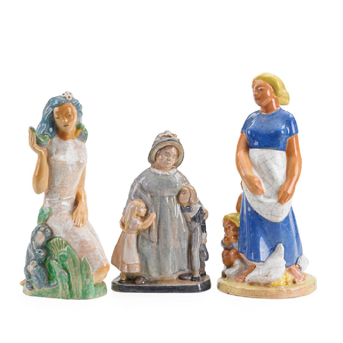 EDRIS ECKHARDT Three Federal Arts Project works: EDRIS ECKHARDT (1905 - 1998) Three Federal Arts Project sculptures, one titled "Rima," Cleveland, OH, 1935-43 Glazed earthenware All signed Tallest: 12" x 5 3/4" Provenance: Collection of Jerome Shaw,