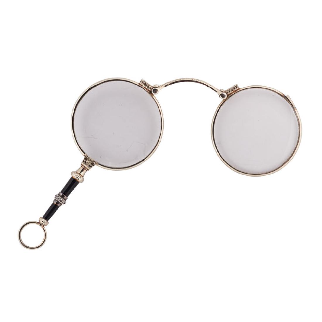 ANTIQUE ENAMELED PLATINUM LORGNETTE (1 of 1)