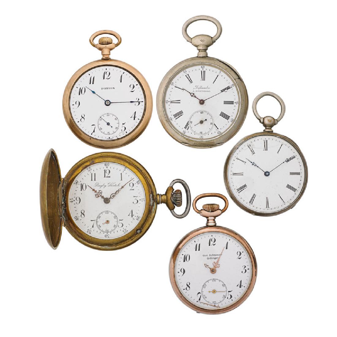 FIVE 19TH OR 20TH C. POCKET WATCHES (1 of 1)