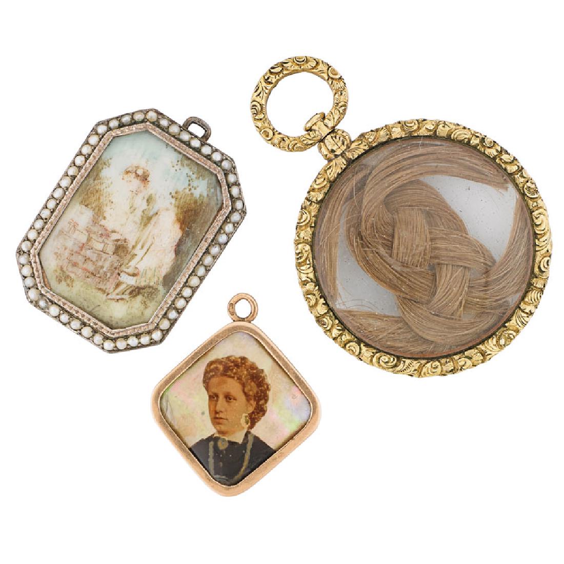 19TH C. MOURNING OR SENTIMENT PENDANTS (1 of 1)