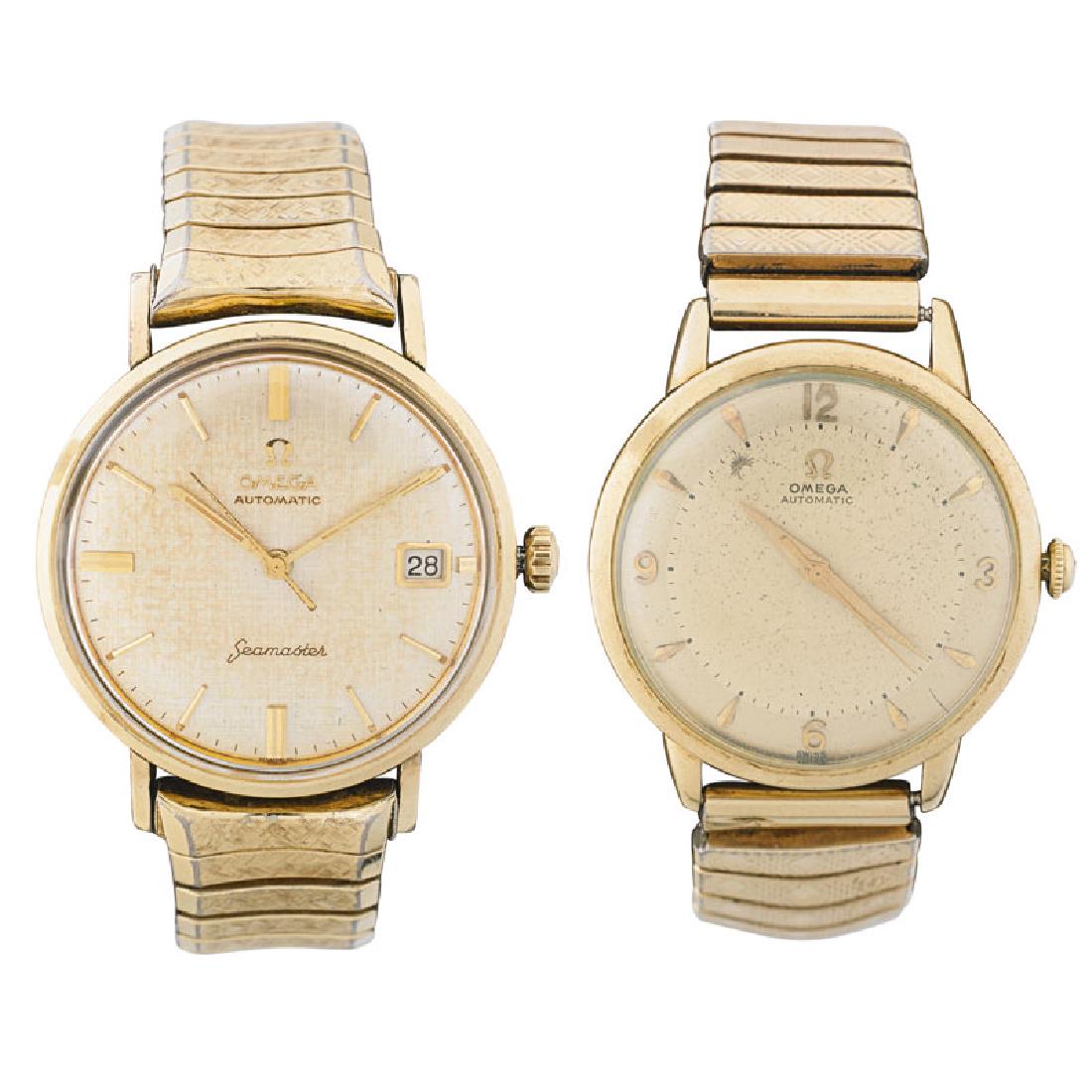 TWO GENTLEMAN'S GOLD FILLED OMEGA WRISTWATCHES (1 of 1)
