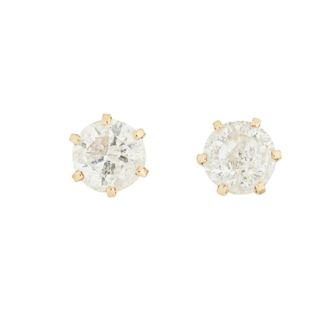 RBC DIAMOND & YELLOW GOLD STUD EARRINGS (1 of 1)