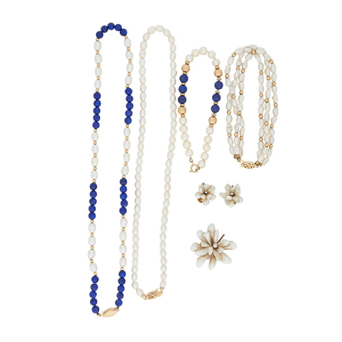 PEARL, DIAMOND OR LAPIS YELLOW GOLD JEWELRY (1 of 1)