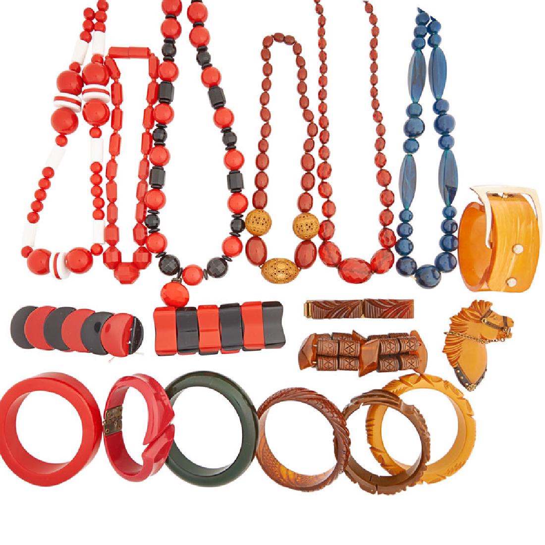 LARGE COLLECTION OF BAKELITE OR RESINOUS JEWELRY (1 of 1)