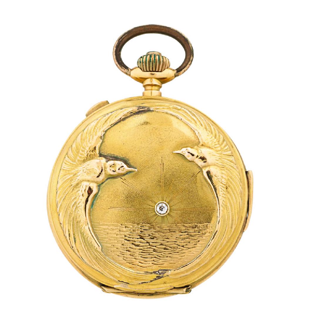 SWISS YELLOW GOLD MINUTE REPEATER POCKET WATCH (1 of 4)