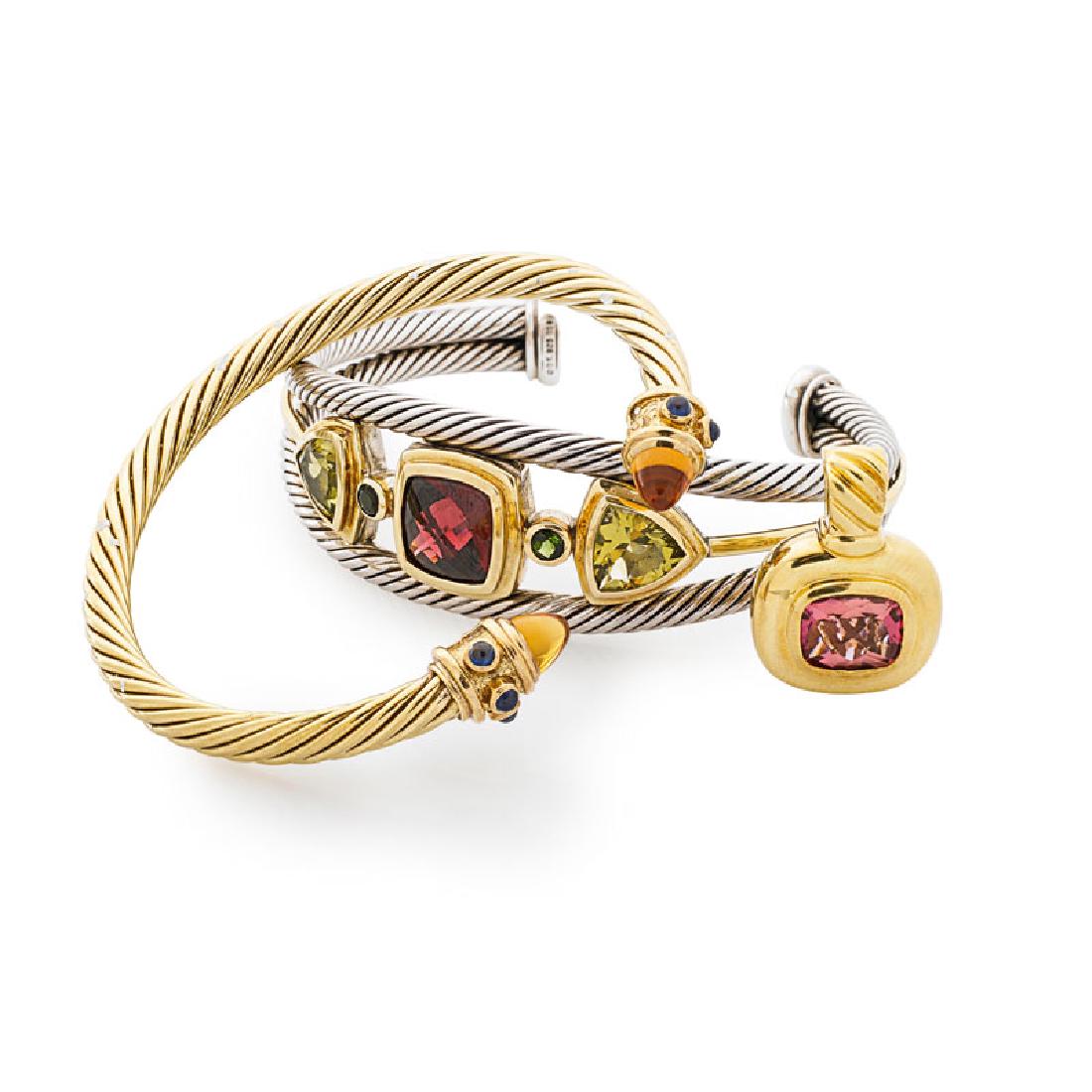 DAVID YURMAN GEM SET YELLOW GOLD PENDANT & BRACELETS (1 of 1)