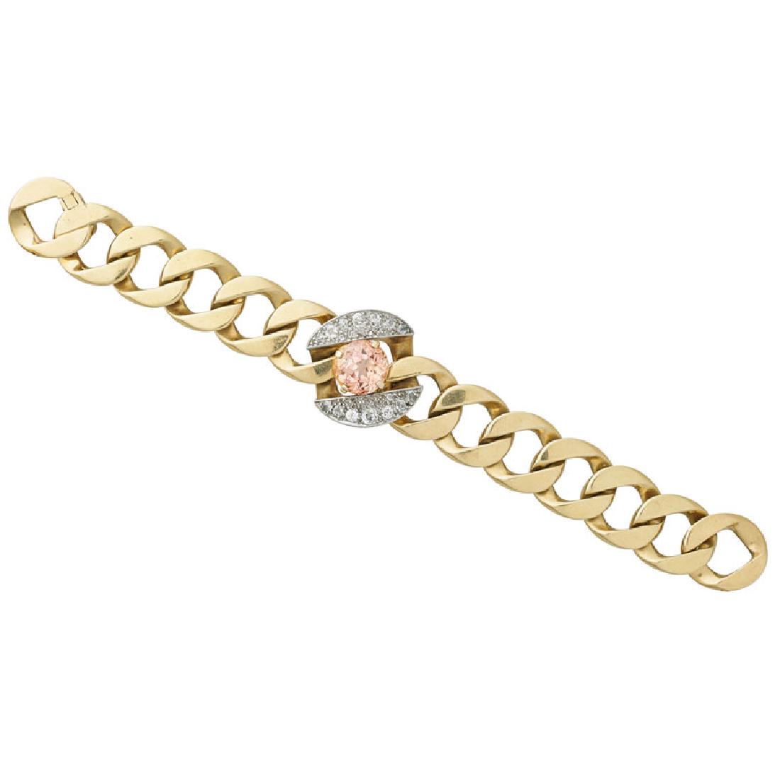 SEAMAN SCHEPPS SAPPHIRE & DIAMOND YELLOW GOLD BRACELET (1 of 6)