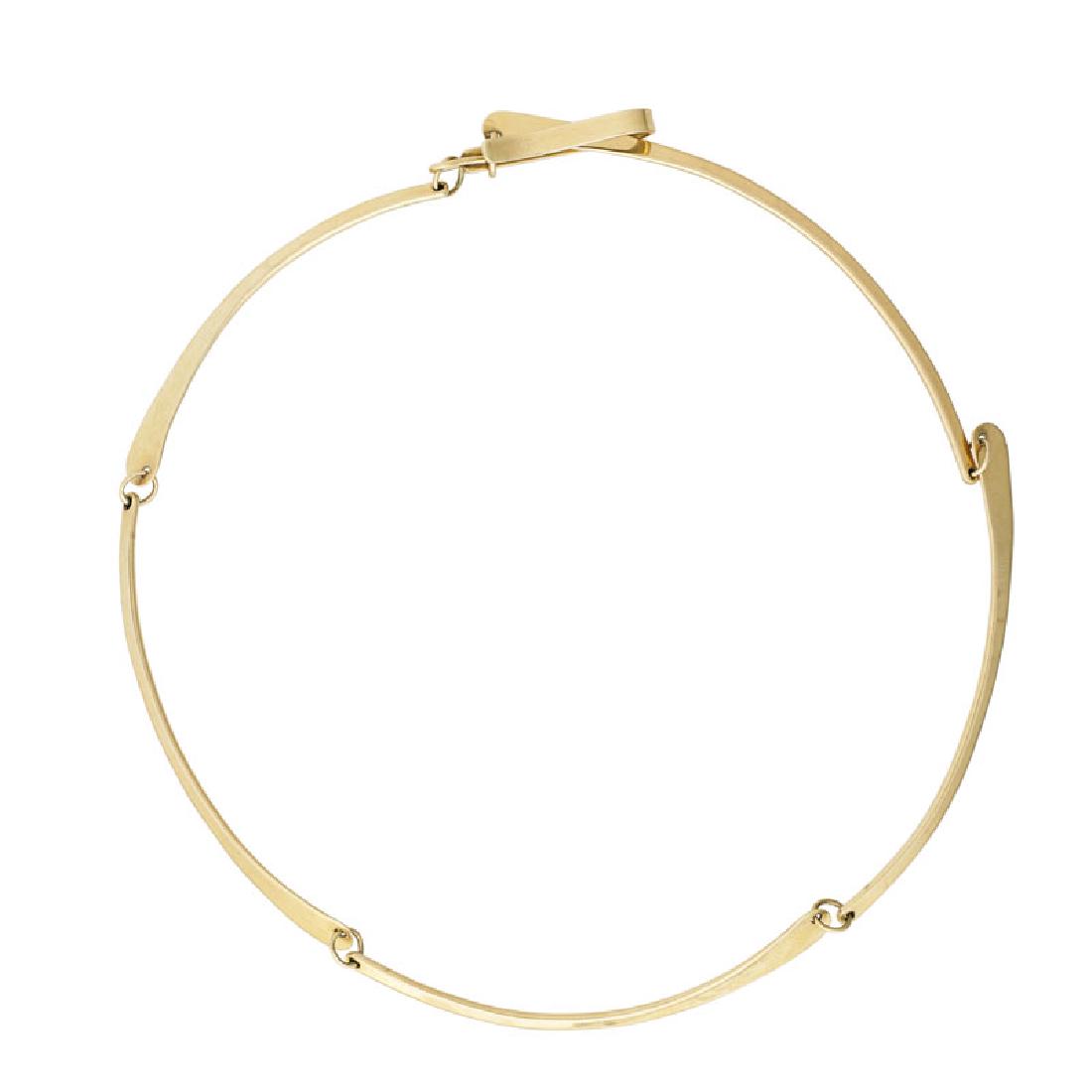 JULES BRENNER MODERNIST YELLOW GOLD NECKLACE (1 of 1)