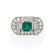 ART DECO EMERALD & DIAMOND PLATINUM RING