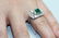 ART DECO EMERALD & DIAMOND PLATINUM RING - 3