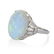 LATE ART DECO OPAL, DIAMOND & PLATINUM RING
